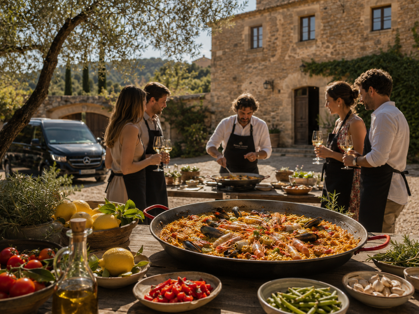 Private Countryside Paella Cooking Class +Pick-up